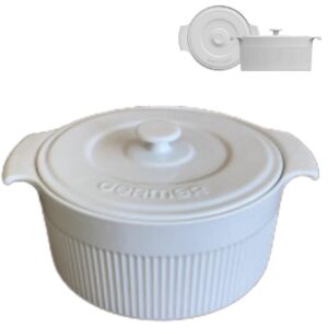 Cocotte em Porcelana Branca 22x10cm com 2.5litros Germer