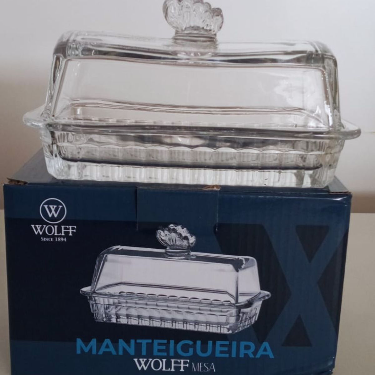 Mantegueira de Vidro Butterfly com Tampa 17x10x10cm Wolff - Image 7