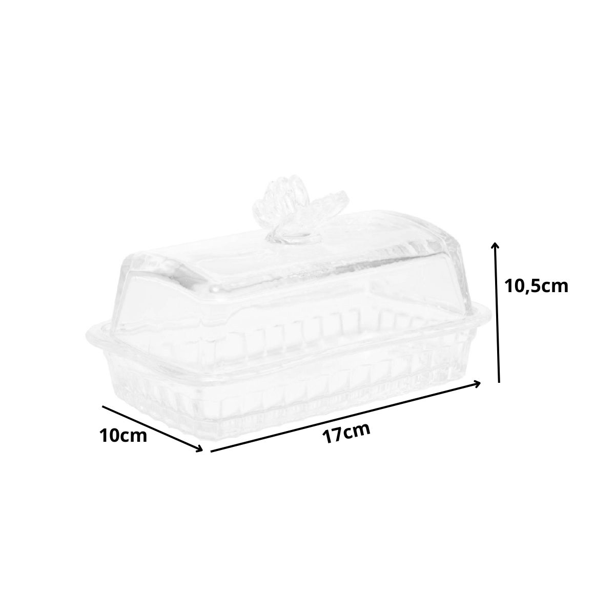 Mantegueira de Vidro Butterfly com Tampa 17x10x10cm Wolff - Image 4