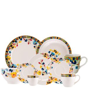 Aparelho de Jantar e Chá 54pçs Étnico Porcelana Schmidt