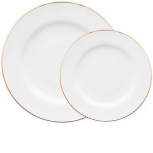 Jogo Pratos Rasos e Sobremesa Flamingo Sofia Ouro 12pç Oxford