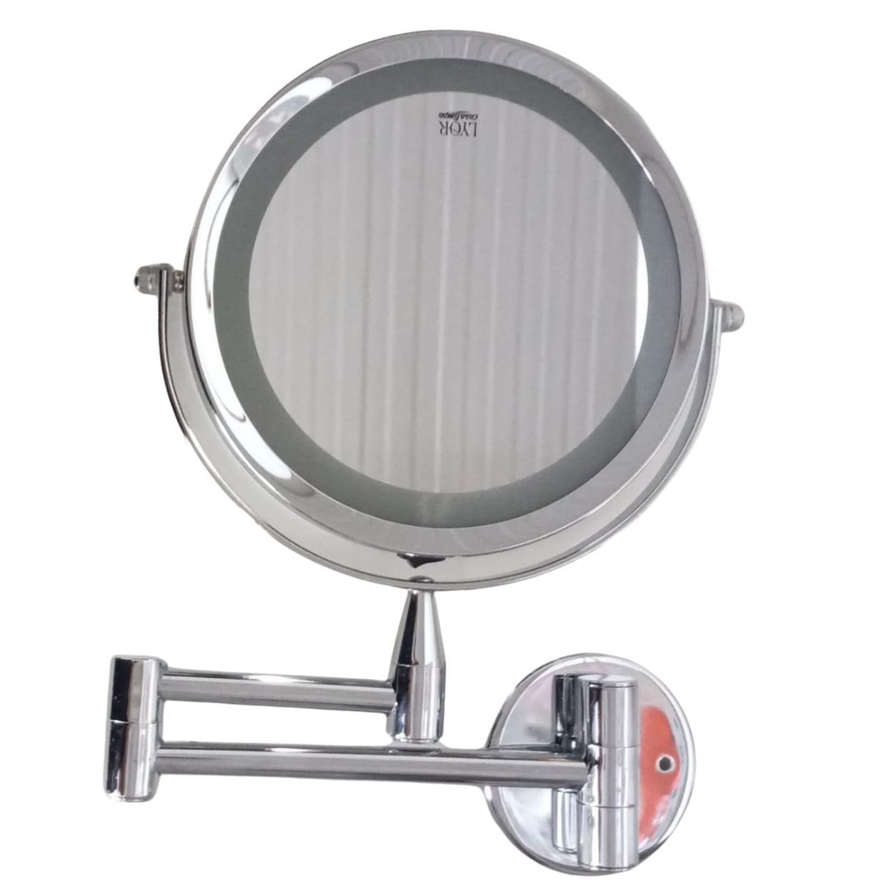 Espelho Fixo Articulado com Ampliação 5x e Led Lyor
