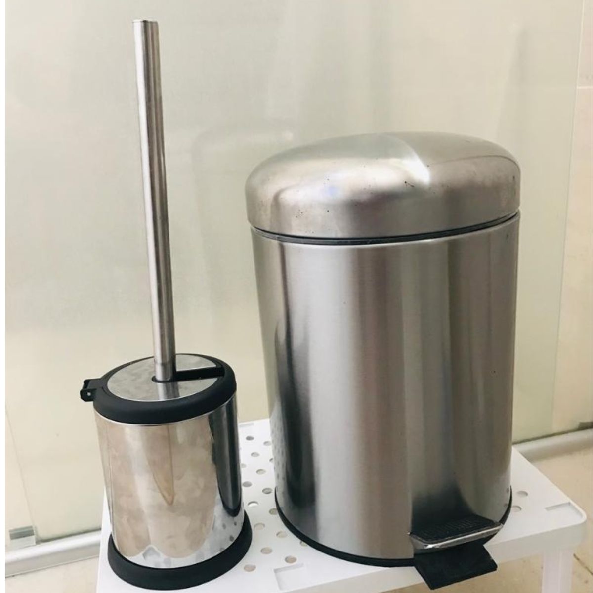 Escova Sanitária de Aço Inox com Suporte e Tampa 11,5x39cm Lyor - Image 4