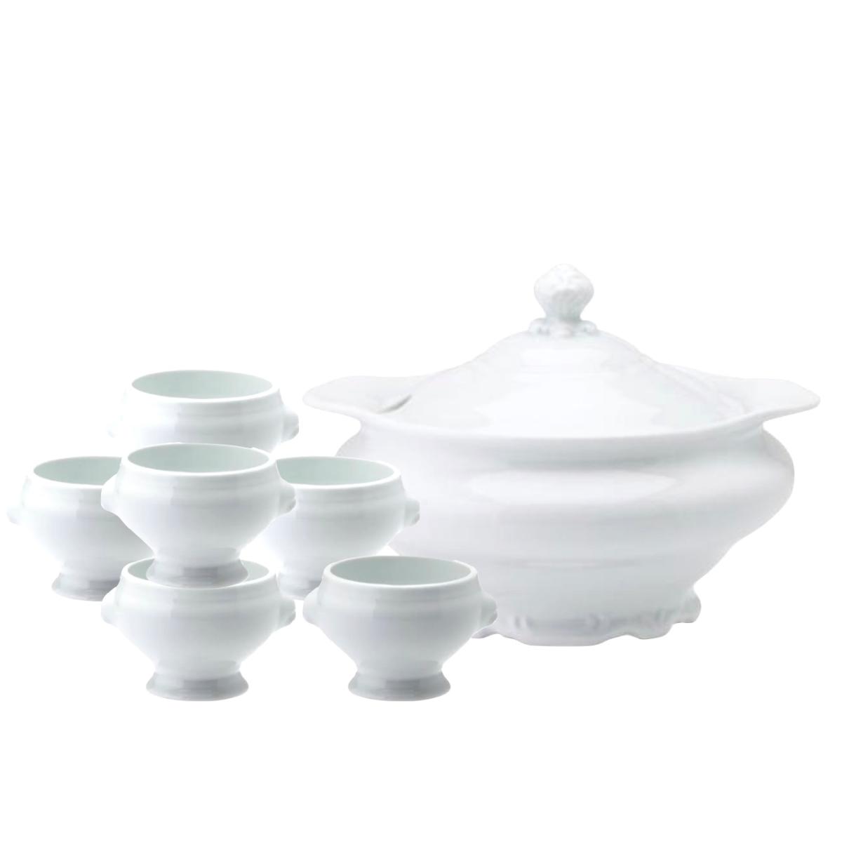 Jogo Sopeira com 6 Bowls Porcelana 7pç Schmidt