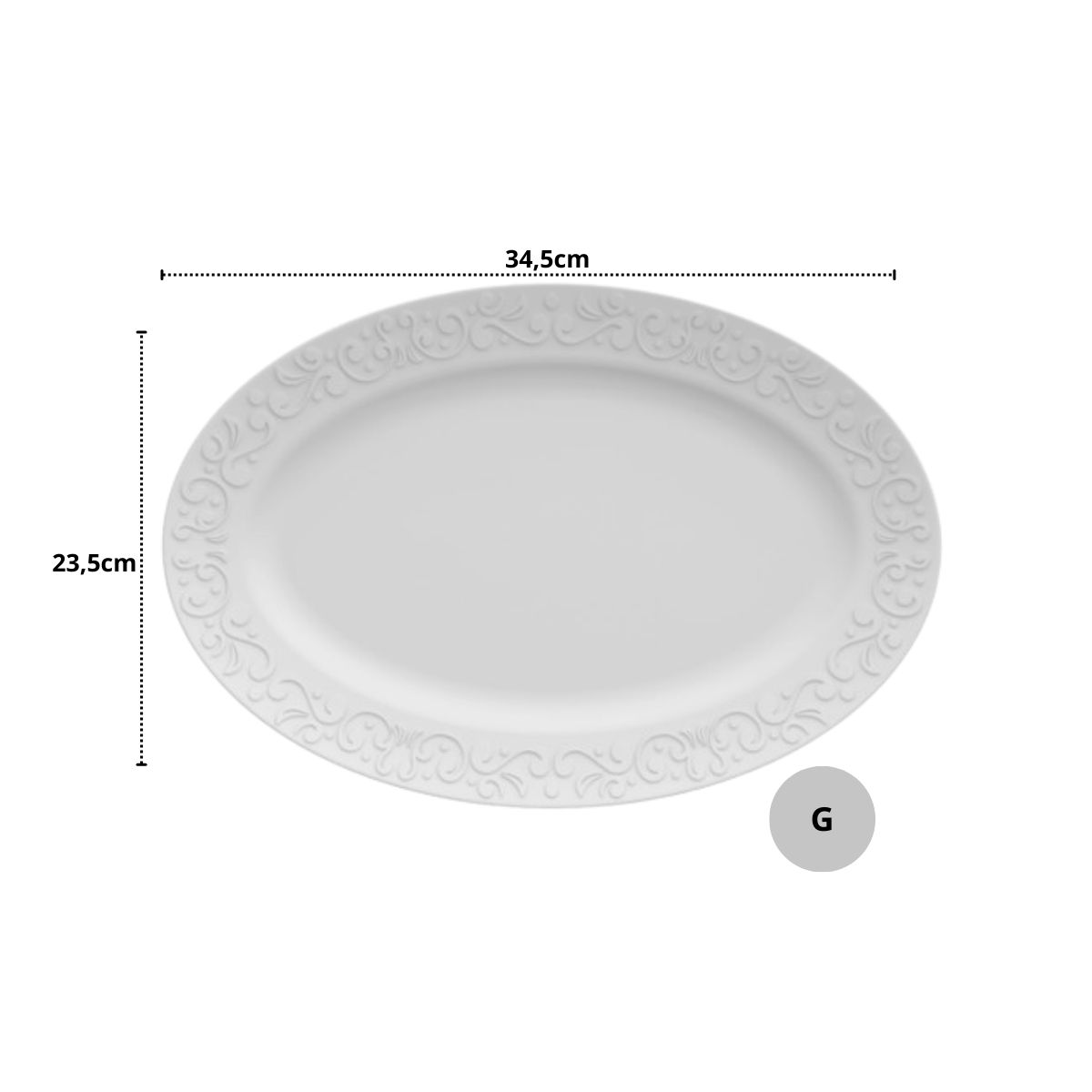 Travessas para Servir Tassel 2un 34,5 e 28cm Porcelana Germer - Image 9