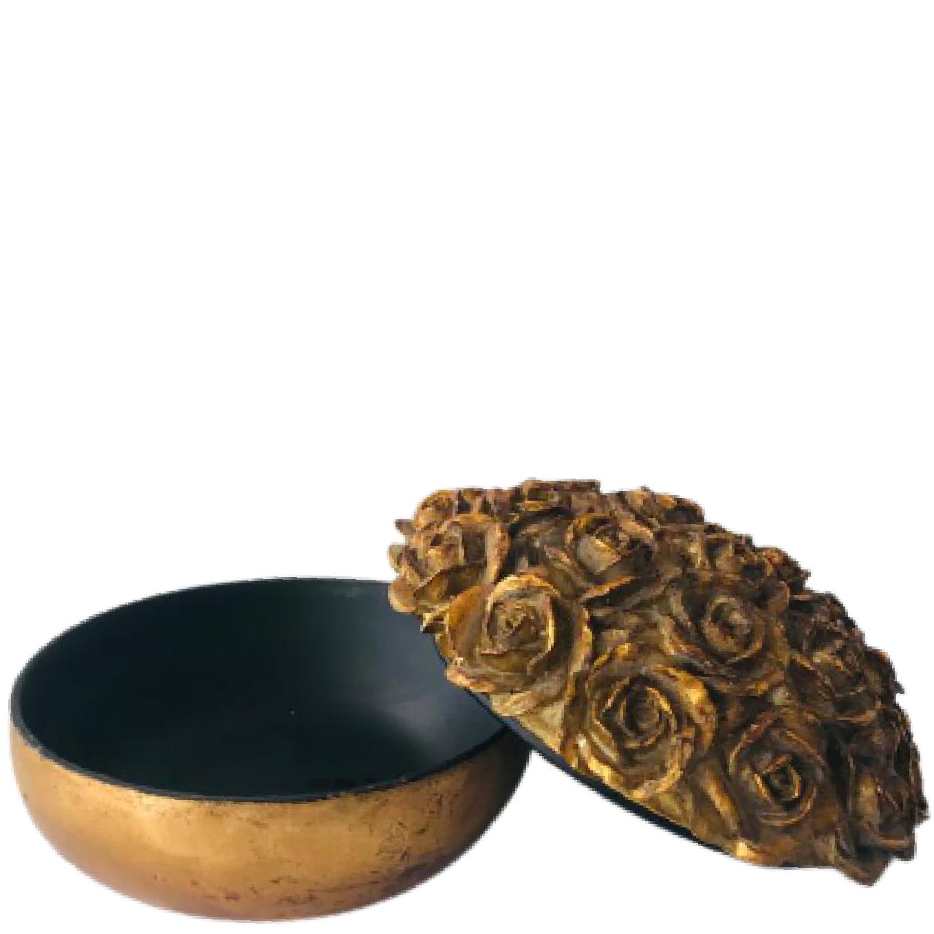 Porta Joia Flor Dourado Resina 15x10cm BTC - Image 2
