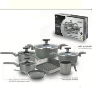 Jogo Panelas Revestimento Cerâmico Sartin Grafite 7pç Mimo Style