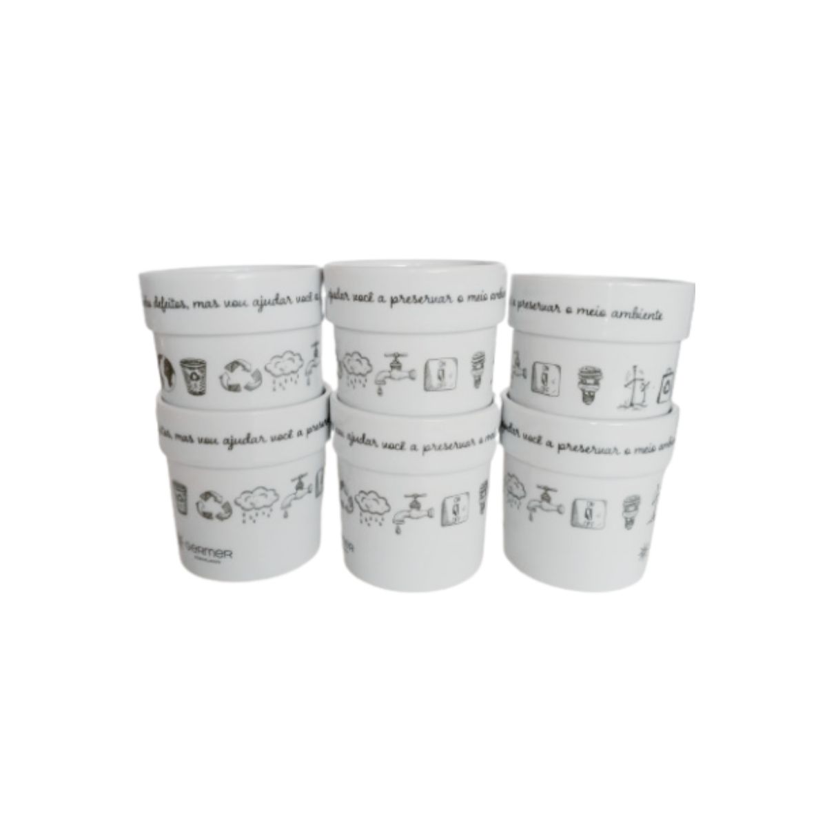 Jogo Copo Porcelana Branco 300ml 6un Germer - Image 3