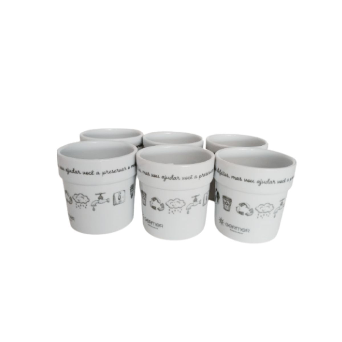 Jogo Copo Porcelana Branco 300ml 6un Germer - Image 4