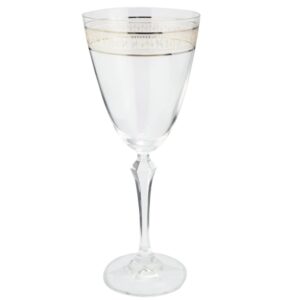 Jogo Taças Cristal Friso Dourado e Decorada para Agua 580ml 6un Bohemia