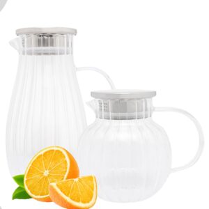 Jarras de Vidro com Tampa 2un 1,7lt e 1,2lt Classic