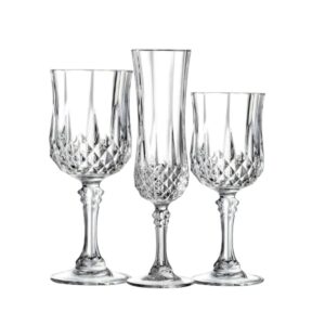 Jogo Taça Cristal Lapidadas 18un Champanhe Água e Vinho Cristal D'arques