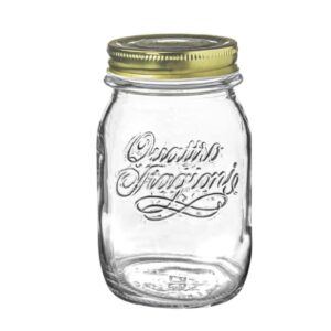 Pote de Vidro Tampa Metal Dourada Conservas Castanhas 500ml Transparente