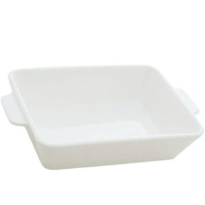 Travessa Refratária 1un Porcelana Branca com Alça 23,5x14,5x5cm Lyor