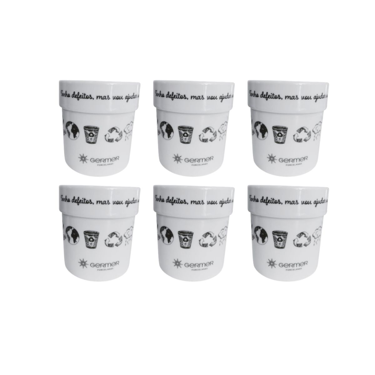 Jogo Copo Porcelana Branco 300ml 6un Germer - Image 7