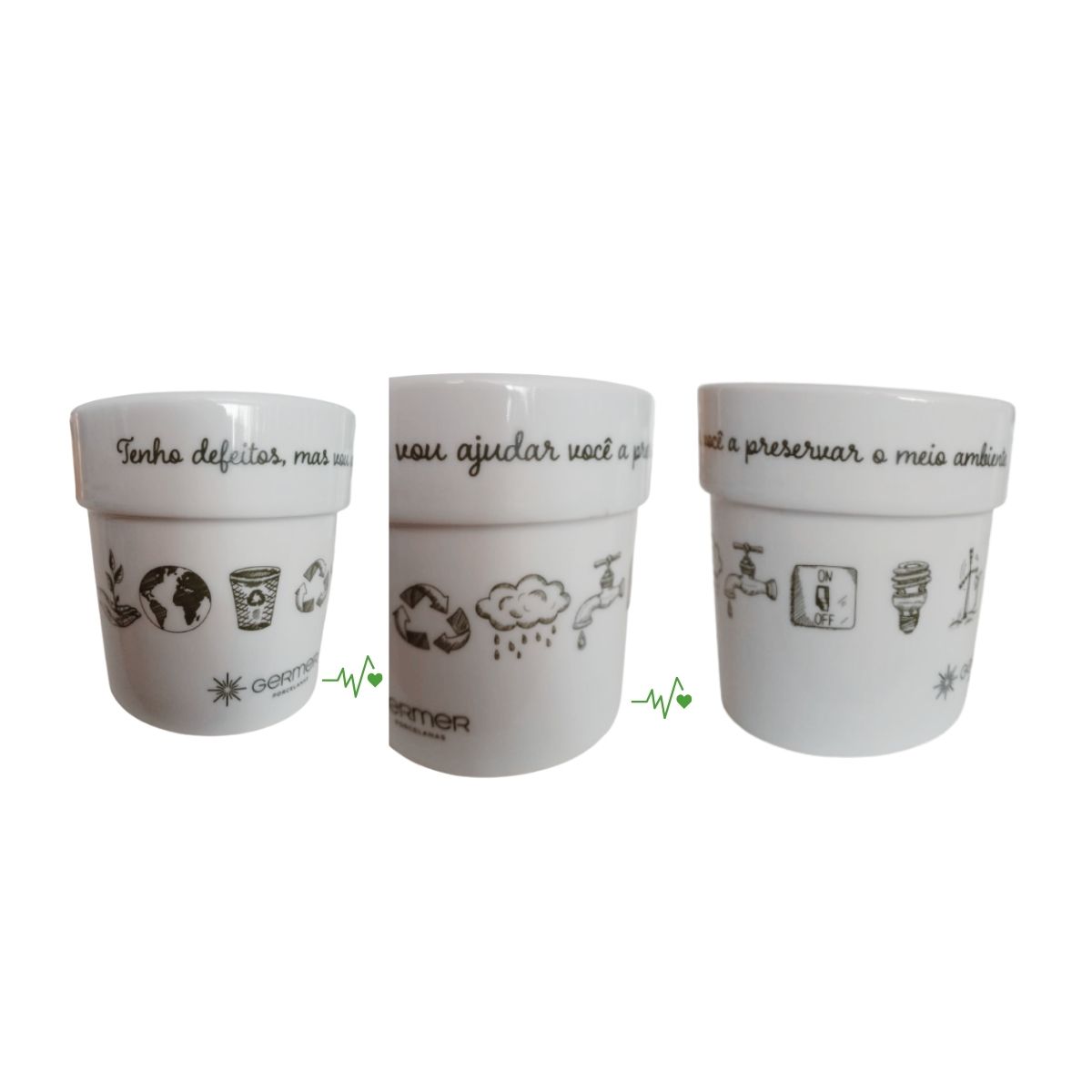 Jogo Copo Porcelana Branco 300ml 6un Germer - Image 2
