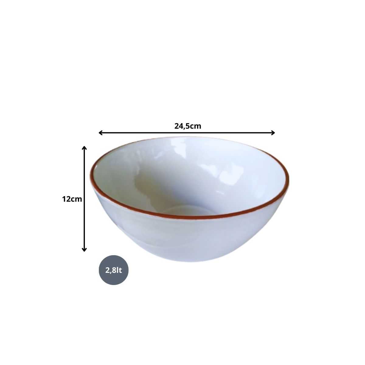 Bowl Tigela Saladeira Grande Cerâmica 2,8L 24,5X12cm - Image 10