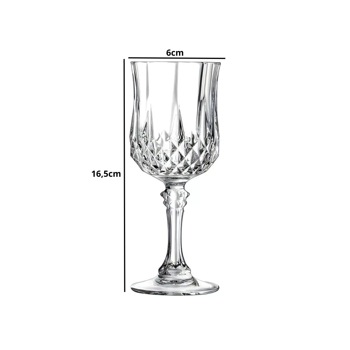 Jogo de Taças Lapidadas para Vinho 170ml 6un Cristal D'arques - Image 3
