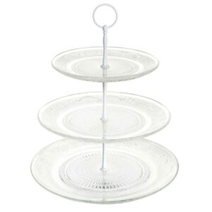 Prato para Bolo e Doces  3 Andares Vidro 30,25 e 21cm diâmetro