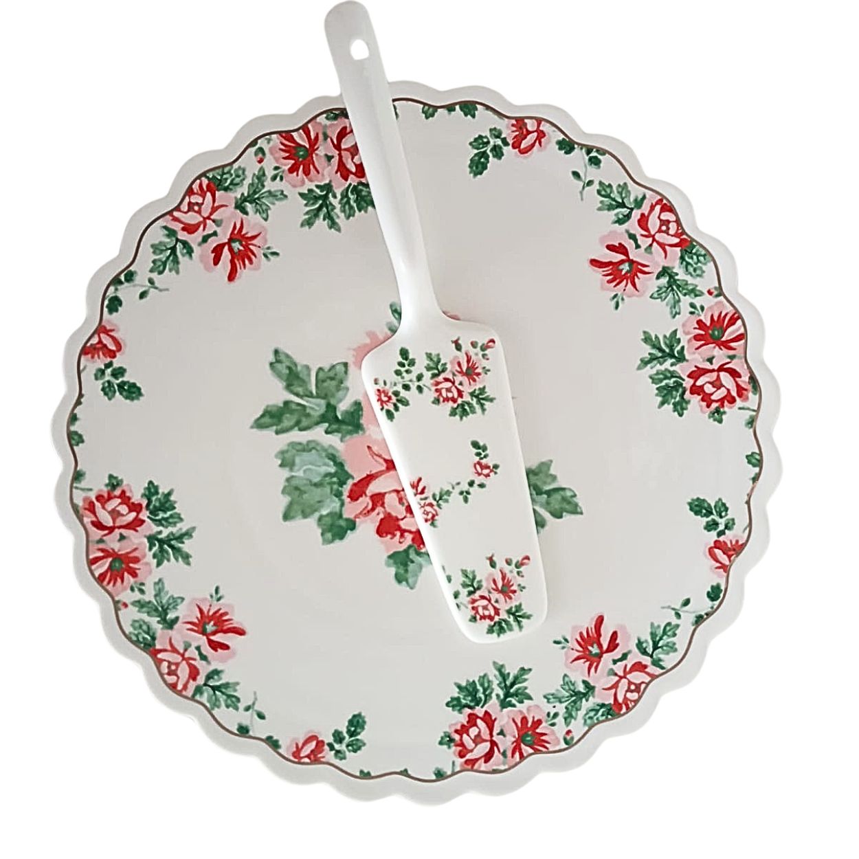 Prato para Bolo e Doces c/Pé e Espatula Mon Cheri Porcelana 26x10,5cm - Image 2