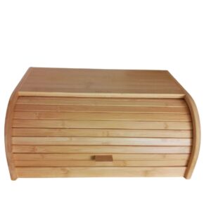 Porta Pão Bambu Tampa Retrátil 40x27,5x16,5cm