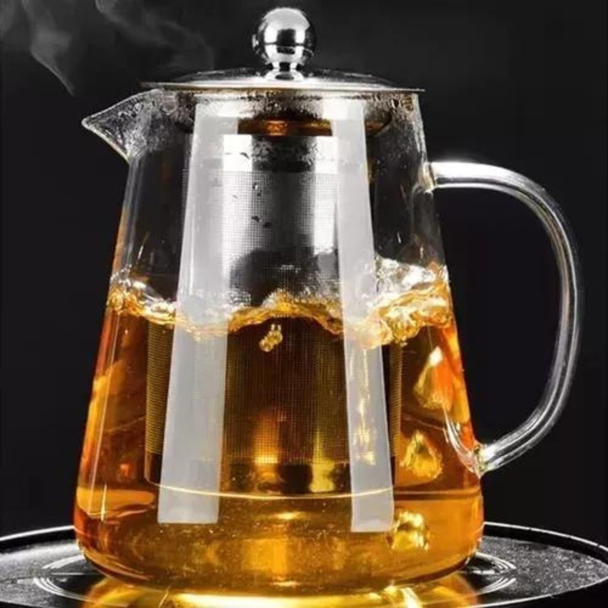 Chaleira Bule Vidro Com Infusor Vai Direto Ao Fogo 750ml - Image 4