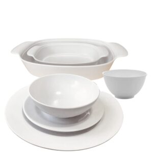 Prato Raso, Sobremesa, Bowls Melamina Branca 26pç Milão