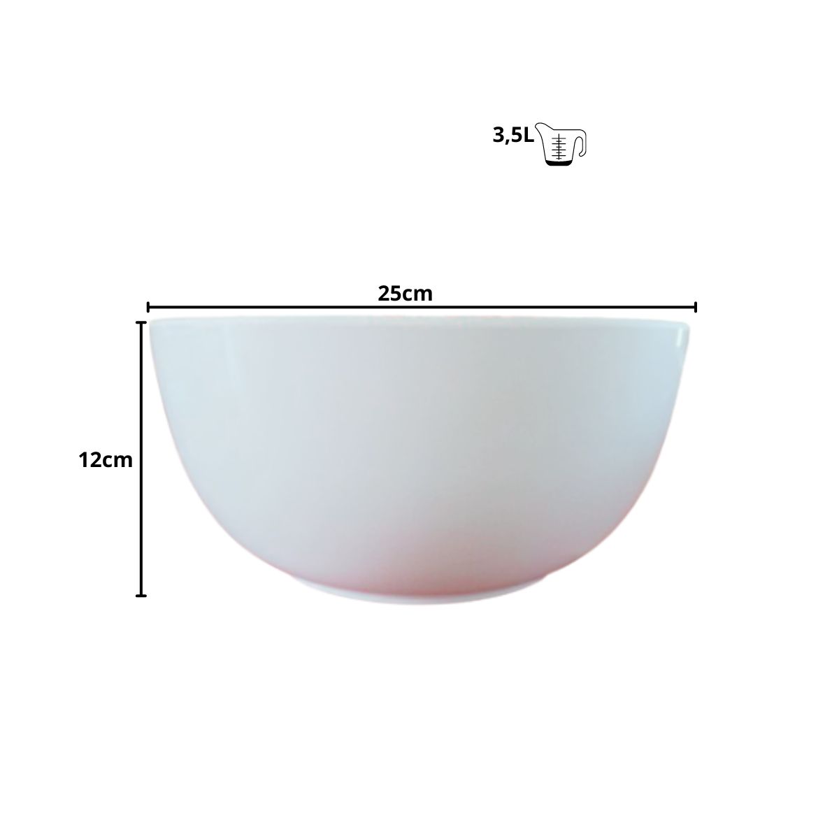 Bowl Tigela Melamina Branca 25x12cm 3,5L Wolff - Image 2