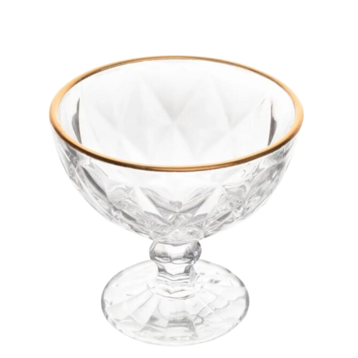 Jarra, Taça Agua e Sobremesa 13pç Diamond Fio de Ouro - Image 5