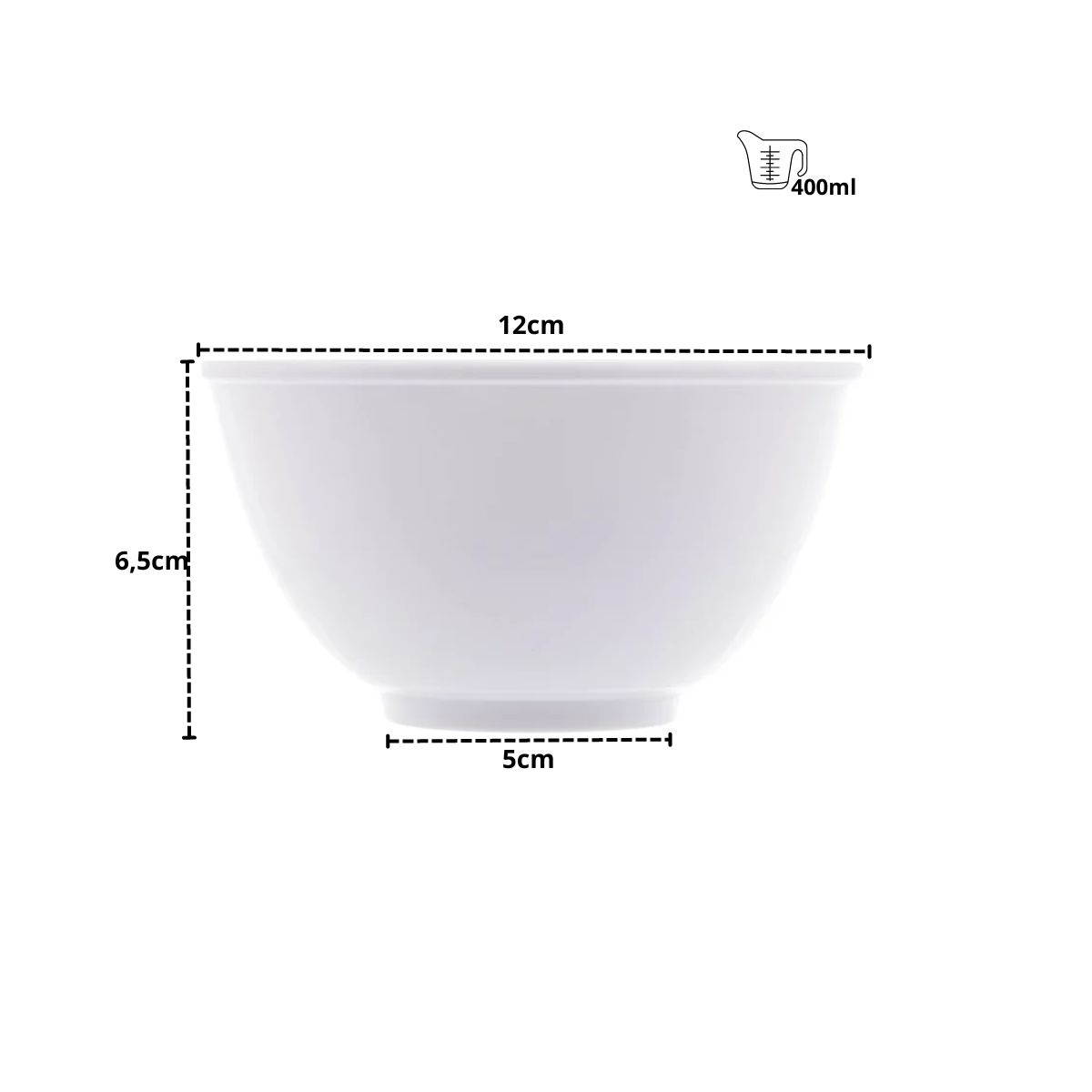 Prato Raso, Sobremesa, Bowls Melamina Branca 24pç Milão - Image 4