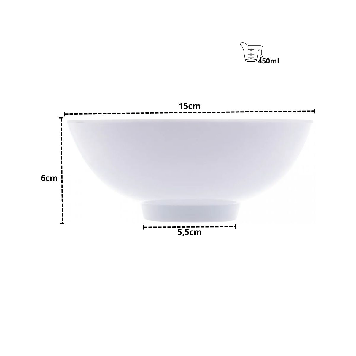 Prato Raso, Sobremesa, Bowls Melamina Branca 24pç Milão - Image 5