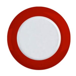 Prato Raso Versa Vermelho Natal 27,5cm 6un Porcelana Germer