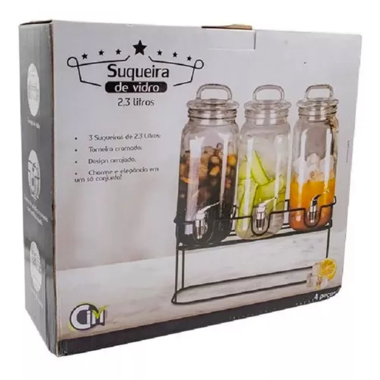 Suqueira de Vidro com Suporte de Metal com 2.3l cada 3pç - Image 8