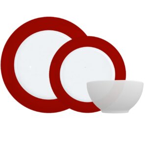 Aparelho de Jantar Versa Vermelho Natal 18pç Porcelana Germer