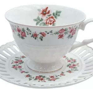 Xícara para Cafe Porcelana Branca Dourada 90ml 6un Mon Cheri