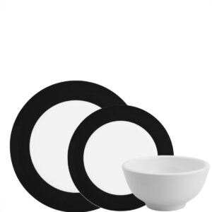 Aparelho de Jantar Versa Preto 18pç Porcelana Germer