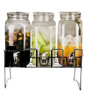 Suqueira de Vidro com Suporte de Metal com 2.3l cada 3pç