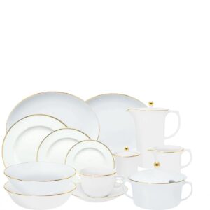 Baixela Serviço Jantar Sofia Ouro 38pç Porcelana Oxford