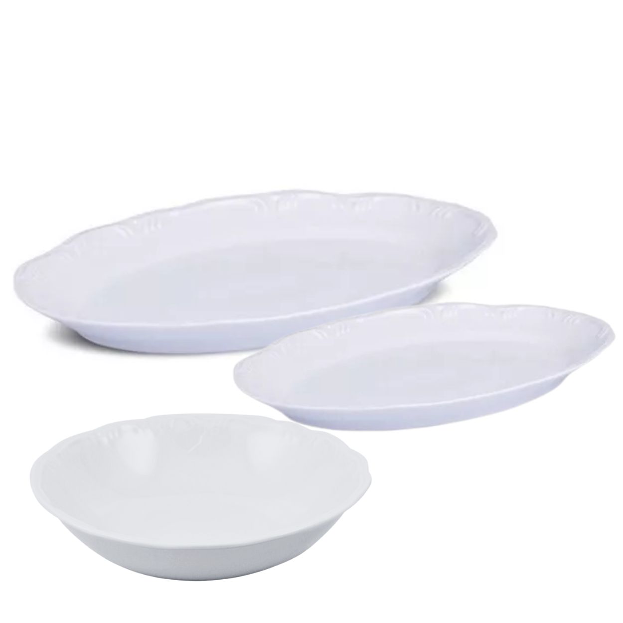 Travessas e Saladeira Pomerode 3pç Porcelana Schmidt