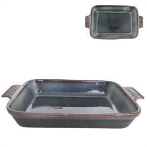 Assadeira,Travessa Refratária 1un com Alça cor Jade 35,8x21x7cm 2litros