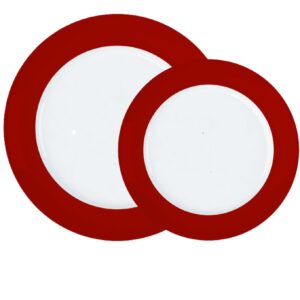 Pratos Rasos e Sobremesa Versa Vermelho Natal 12un Porcelana Germer