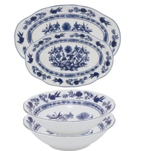 Travessas e Saladeira Cebolinha 4pç Porcelana Schmidt