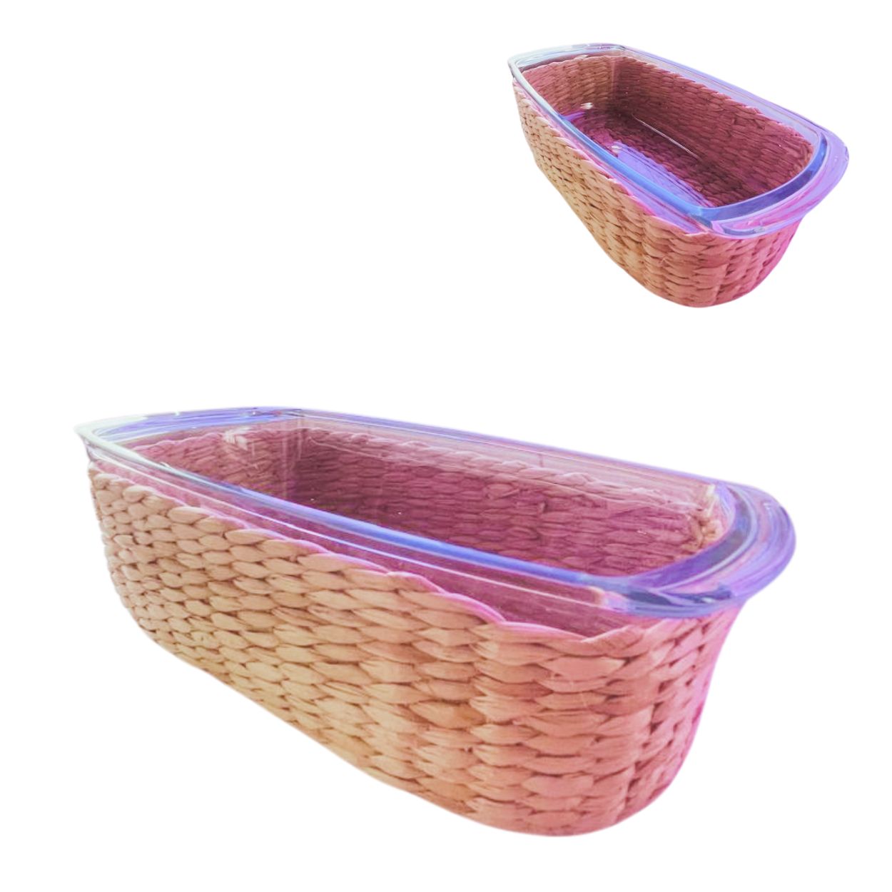 Travessa e Assadeira Refratárias 1,800ML 27x14x7,5cm com Suporte de Rattan - Image 3