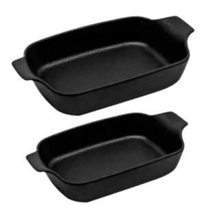 Travessa e Assadeira Refratárias com Alça 2un Cerâmica Preta