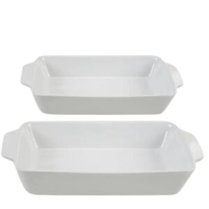 Travessa e Assadeira Refratárias com Alça 2un Porcelana Branca