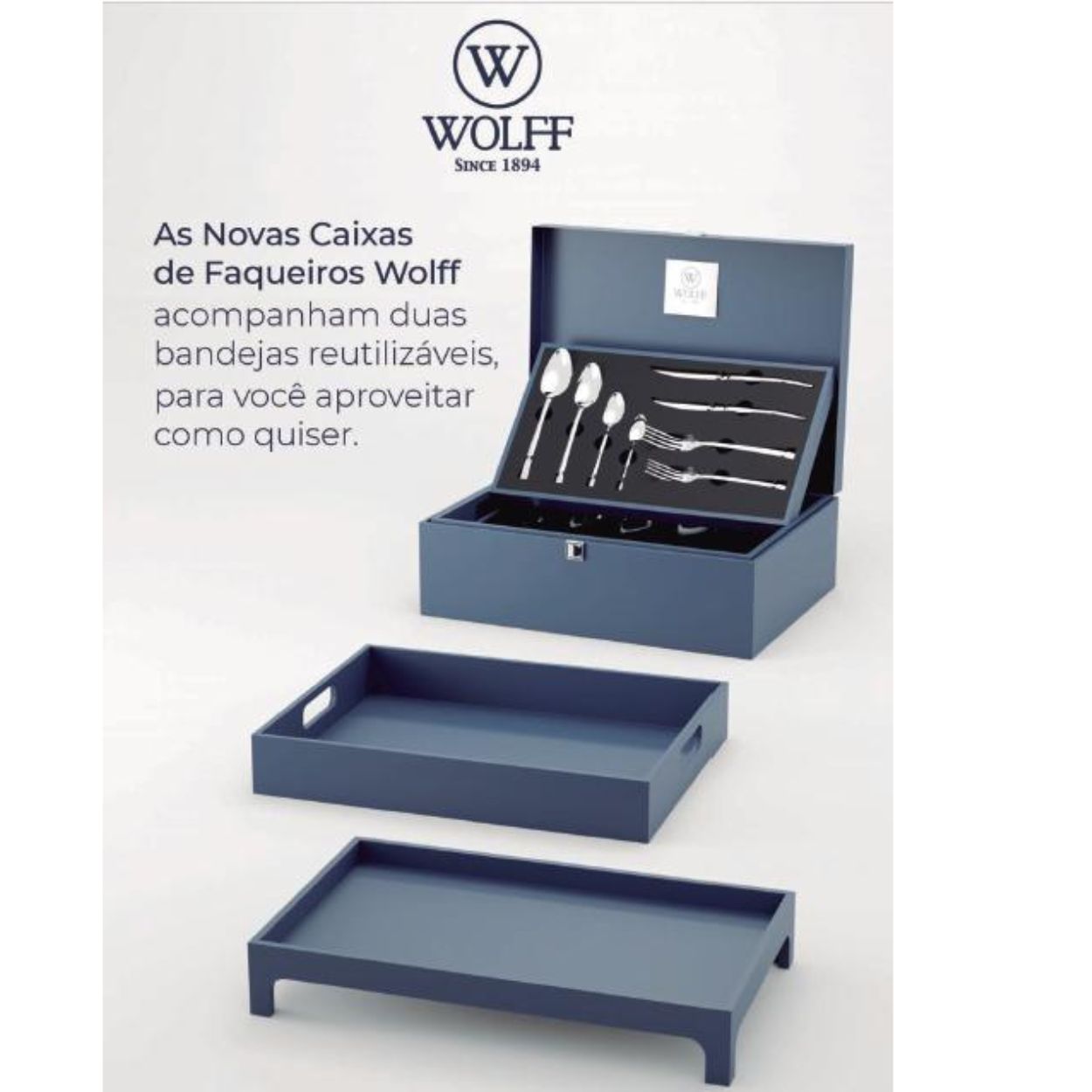 Faqueiro Berna de Aço Inox com Estojo 101 pçs Wolff - Image 3