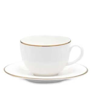 Jogo Xícara para Cafe 90ml Porcelana Branca Filete Ouro L`Hermitage