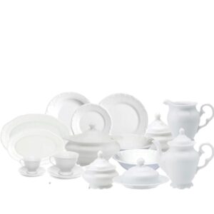 Baixela Serviço Jantar Pomerode 51pç Porcelana Branca Schmidt