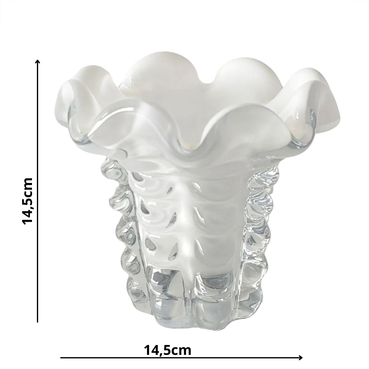 Vaso Branco Murano Decoração 14,5x14cm Torcello Mek - Image 3