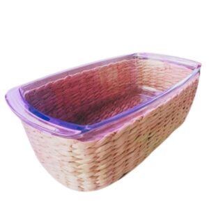 Travessa e Assadeira Refratárias 1,800ML 27x14x7,5cm com Suporte de Rattan